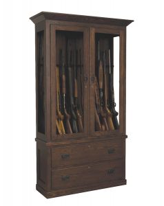 12 GUN WALL CABINET W/DRAWERS